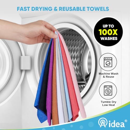AIDEA Red Microfiber Cleaning Cloth Roll-50PK, Paper Towels 11.5"×11.5" - Image 6