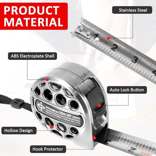 2PCS Tape Measure 25Ft/7.5M Double Side Scale Metric/Imperial Mesuring Tape - Image 3