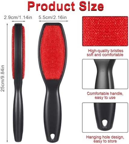 2 Pcs Lint Brushes for Clothes, Dual Sided Remover Lint Brush Reusable Pet Hair - Image 2