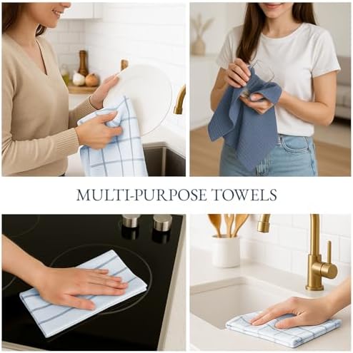 LANE LINEN Dish Towels Set of 12-18” x 28” Soft, Absorbent Cotton Kitchen Towels - Image 6
