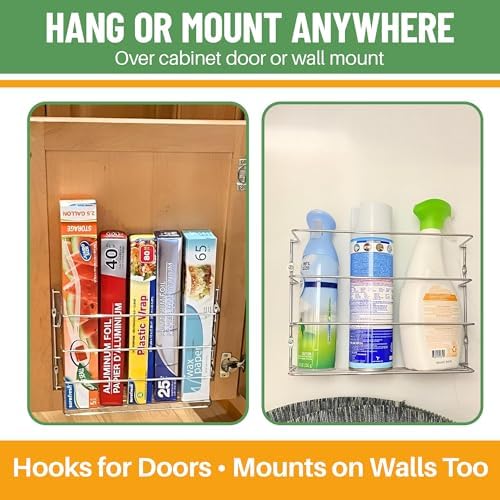 Evelots Kitchen Wrap & Food Bag Organizer Wall/Cabinet Mount - Image 5