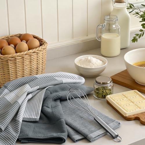 Homaxy 3 Pack Cotton Terry Premium Kitchen Towels, 18 x 28 in - Image 5