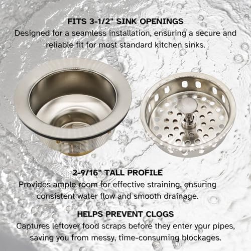 Westbrass A214-07 3-1/2" Post Style Large Kitchen Sink Basket Strainer - Image 4