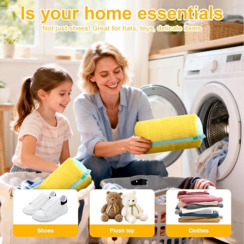 Shoe Washing Machine Bag, Reusable Sneaker Laundry Bag, 2 Pack White - Image 5