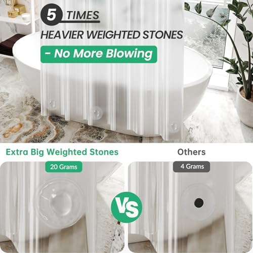 AmazerBath Crystal Clear Shower Curtain Plastic, Heavy Duty Shower Curtain 72x72 - Image 4