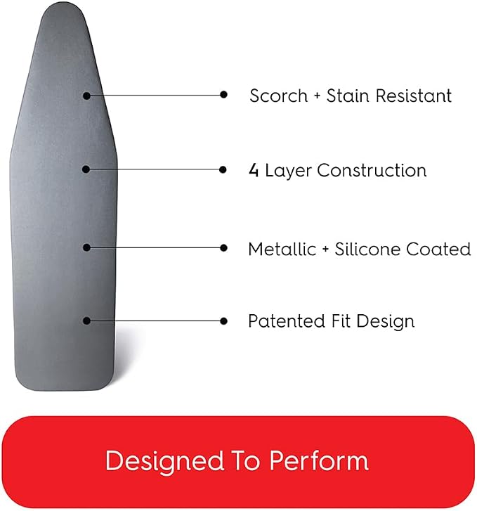TIVIT Ironing Board Cover 14 x 46” – Made in Italy, Alumitek PRO Heat-Reflective - Image 3
