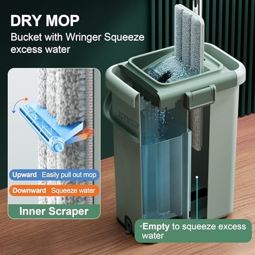 JOYMOOP Flat Mop System, Microfiber Mop and Bucket Set, Household & Commercial - Image 3