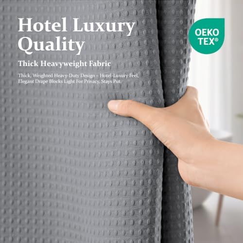 Dynamene Stall Waffle Shower Curtain 256 GSM Heavy Fabric 54x72 Grey/Gray - Image 6