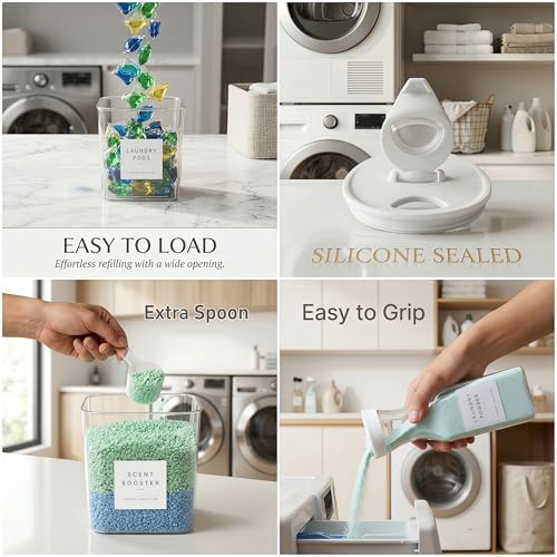 3+3 Pack Laundry Pods Containers & Dryer Sheet Holder & Laundry Detergent - Image 7