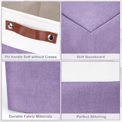 Bagnizer Large Fabric Storage Baskets | 50L Storage Bins, Decorative Linen - Image 5