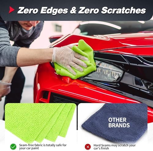 FIXSMITH Microfiber Cleaning Cloth, 400 Pack Shop Towels, Lint-Free Car Wash - Image 4