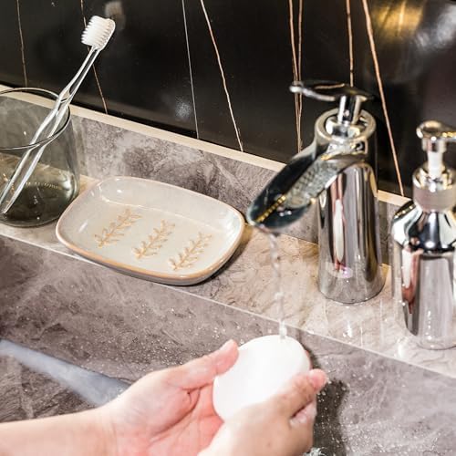 Miamolo Ceramic Soap Dish Soap Holder, Soap Lift - Image 5