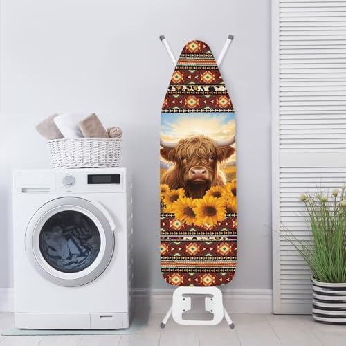Boho Sunflower Cow Iron Board Cover - Image 4