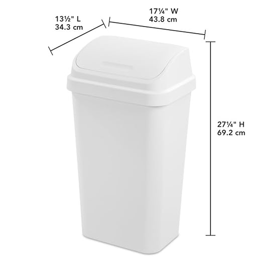 Sterilite 8-Pack Swing Top Wastebasket, Sleek Square Profile Trash Can - Image 3