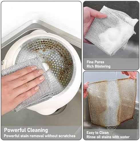 XANGNIER 10 Pcs Multipurpose Wire Dishwashing Rags - Image 3