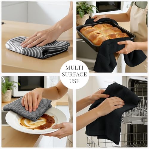 Homaxy 6 Pack Cotton Terry Premium Kitchen Towels, 18 x 28 in - Image 4