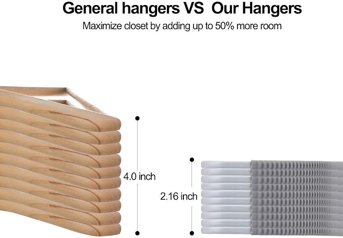 50 Pack Plastic Clothes Hangers, Space-Saving, Heavy Duty | ABS plastic - Image 4