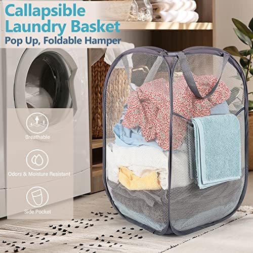 Deluxe Strong Mesh Pop up Laundry Hamper Basket - Image 5