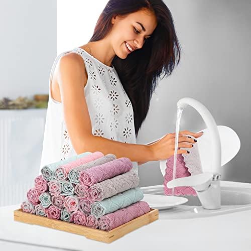 22 Pack Kitchen Dish Cloths, Reusable Dish Towels, Nonstick Oil Washable Fast - Image 4
