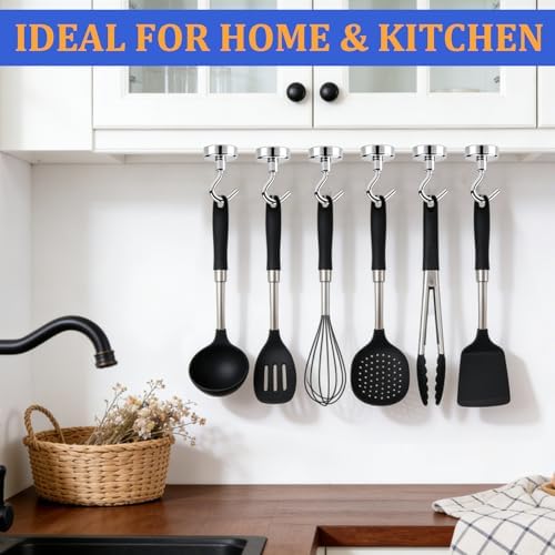 14Pack Silver Magnetic Hooks, 0.8" Heavy Duty Hooks - Image 5