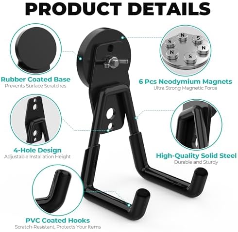 Heavy Duty Magnetic Hooks, Magnet Tool Hooks - Image 3