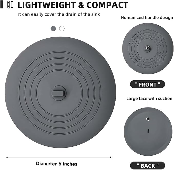 Tub Stopper 2PCS, Bathtub Drain Stopper, 6 inches Bathtub Tub Drain Cover - Image 2