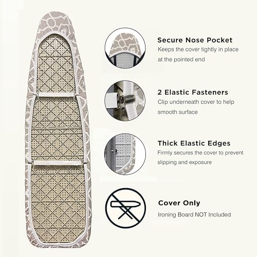 UniSimp Ironing Board Cover and Pad 15"x54" Extra Thick Natural Cotton - Image 4
