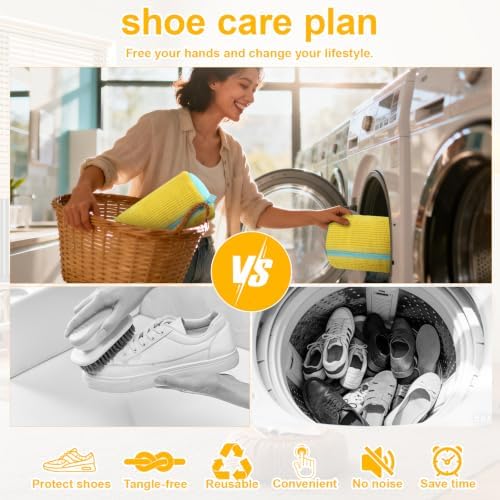 Shoe Washing Machine Bag, Reusable Sneaker Laundry Bag, 2 Pack White - Image 3