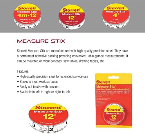 Starrett Tape Measure Stix, 1/2" x 144", S1 Style - Image 3