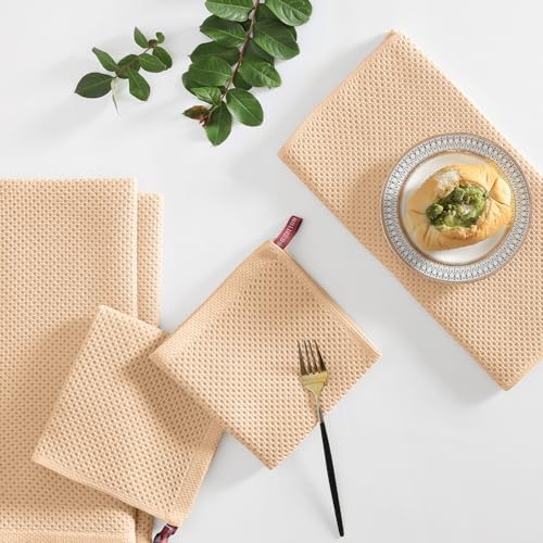 Homaxy 12 Pack 100% Cotton Kitchen Towels and Dishcloths Set - Image 6