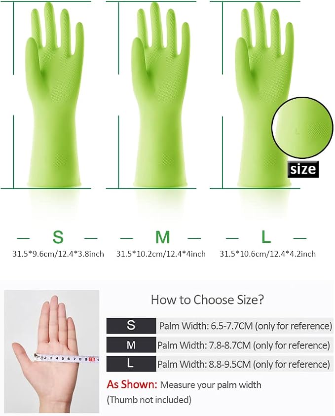 Alimat PluS Dishwashing Gloves Latex Free, Without Liner, 3 Pairs, Small | - Image 2