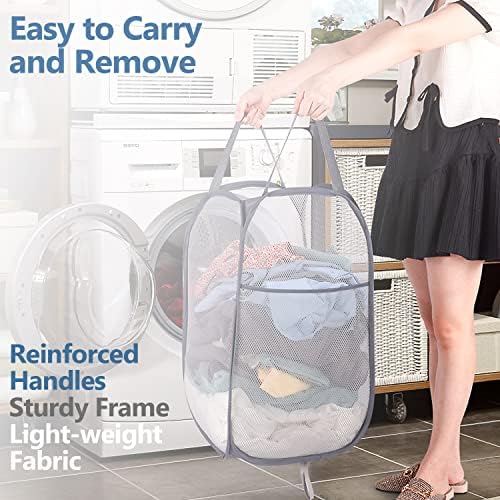 Deluxe Strong Mesh Pop up Laundry Hamper Basket - Image 3