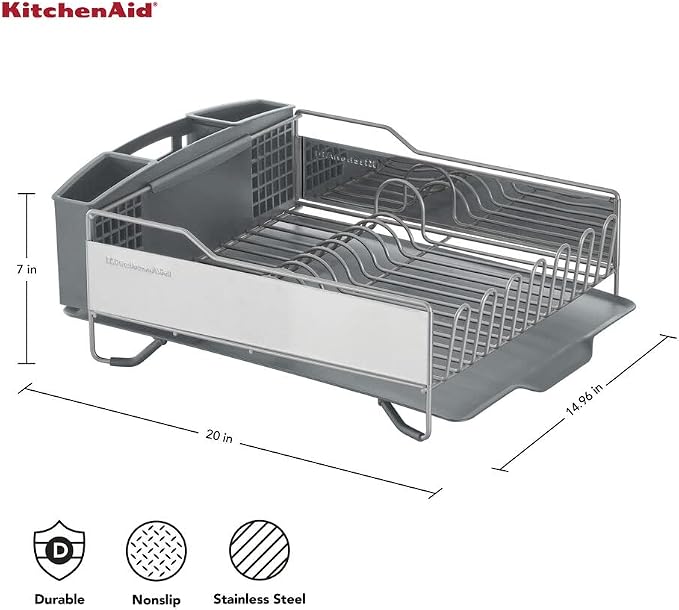 KitchenAid Large Capacity Full Size Rust Resistant Dish Rack - Image 3