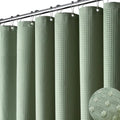Dynamene Extra Long Waffle Shower Curtain 256 GSM Fabric 72x96 Sage Green by Dynamene