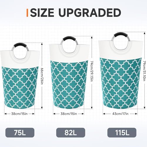 Large Laundry Basket, 115L Tall Collapsible Hamper - Image 2