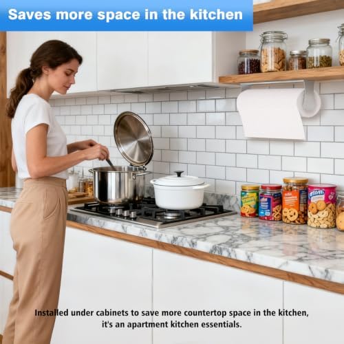 Paper Towel Holder Under Cabinet, Wall Mount, Stainless Steel - Image 3
