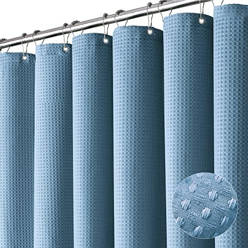 Dynamene Stall Waffle Shower Curtain 256 GSM Heavy 54"x78" Moonlight Blue by Dynamene