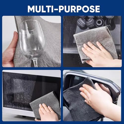 SakerPlus Thickened Magic Cleaning Cloth, 10 Pieces Lint Free Microfiber Cloth - Image 4