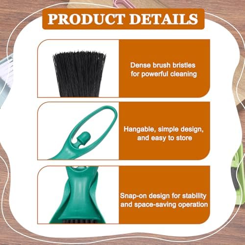 uxcell Mini Dustpan and Brush Set, Small Broom and Dustpan Set - Image 3