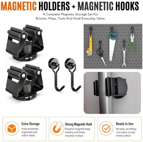 3-H 8 Pack Magnetic Broom Holder - Image 6