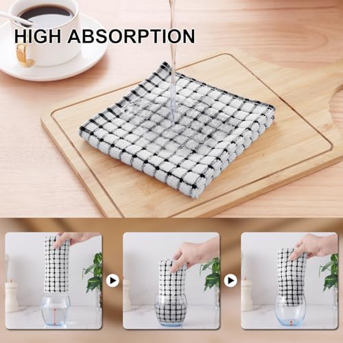 Kitinjoy Cotton 16 Pack Kitchen Towels and Dishcloths Sets - Image 3