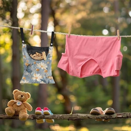 Butterfly Clothespin Bag with Hanging Rope 14.5 x 12 Inch Summer Waterproof - Image 4