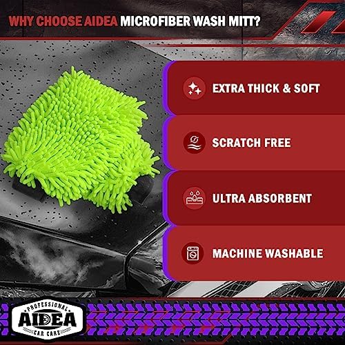 AIDEA Car Wash Mitt Microfiber, Car Wash Brush - Image 3