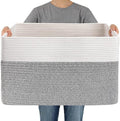 JMvicyroam 65L Large Woven Cotton Rope Blanket Basket by JMvicyroam