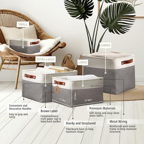 DECOMOMO Storage Bins, Large Fabric Storage Baskets - Image 6