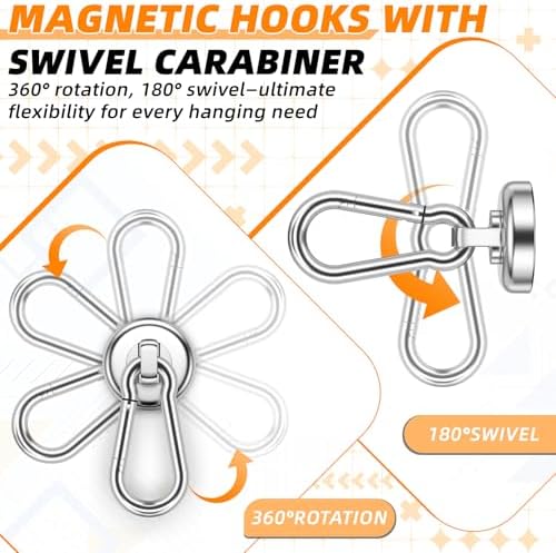 FINDMAG Magnetic Hooks, 70LBS Neodymium Magnet Hooks Heavy Duty, 6 Pack - Image 6