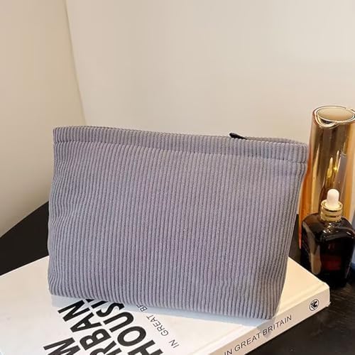 SxoSyo Corduroy Makeup Bags, Large Zipper Cosmetic Pouch - Image 2
