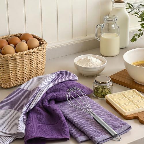 Homaxy 6 Pack Cotton Terry Premium Kitchen Towels, 18 x 28 in - Image 5