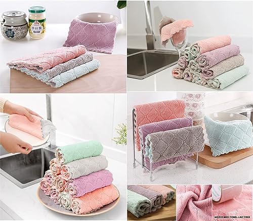 32 Pack Cleaning Cloth Kitchen Cloth, Dish Towels Super Absorbent Coral Velvet - Image 7