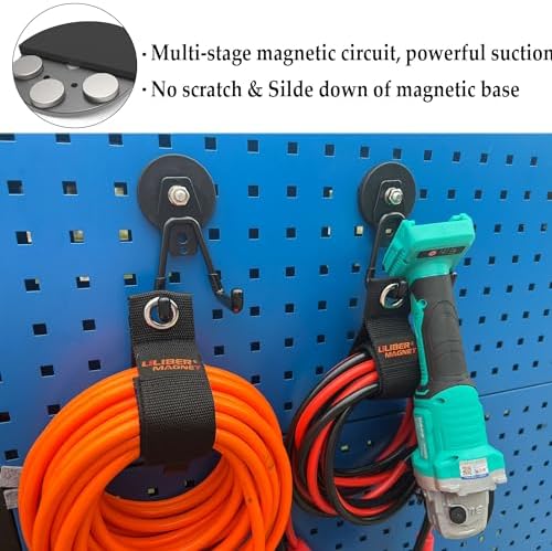 ULIBERMAGNET Heavy Duty Magnetic Garage Hook, 6 Pack Strong Large Magnet Hooks - Image 3